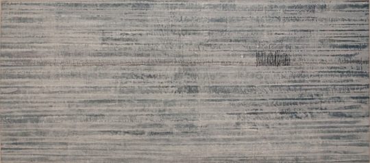 Claire Benn: Arctic Boundary, 2013, Cotton drill, acrylic paint, cotton thread. Painting (using resists), machine and hand stitch