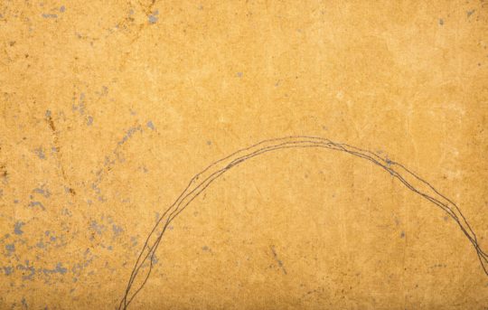 Claire Benn: Watering Hole (Detail), 2015, Cotton canvas, earth pigments, acrylic medium, cotton thread. Mono printing, hand stitch