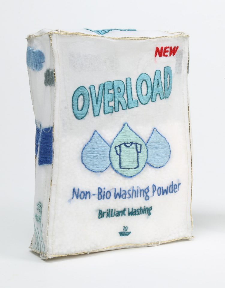 Melanie Kay: Overload, 2017, Cotton organdi, wire soldered frame, hand embroidered, filled with polystyrene balls