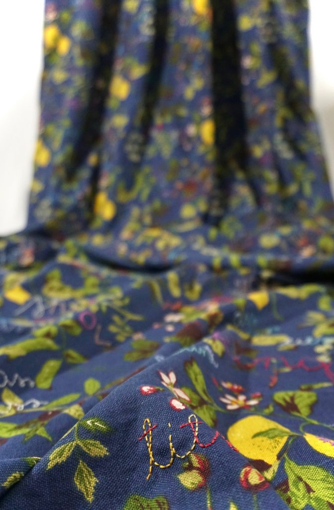 Heidi Hankaniemi: Sour curtain (Detail), 2017, Stitch, cotton fabric