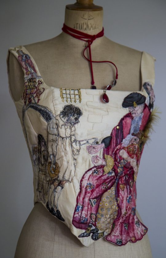 Deanna Tyson: To Those That Have Shall Be Given, 2000, 50cms x 40cms x 24cms, Tussah Wild Silk, boning with cotton lining machine embroidery, applique, silk painting