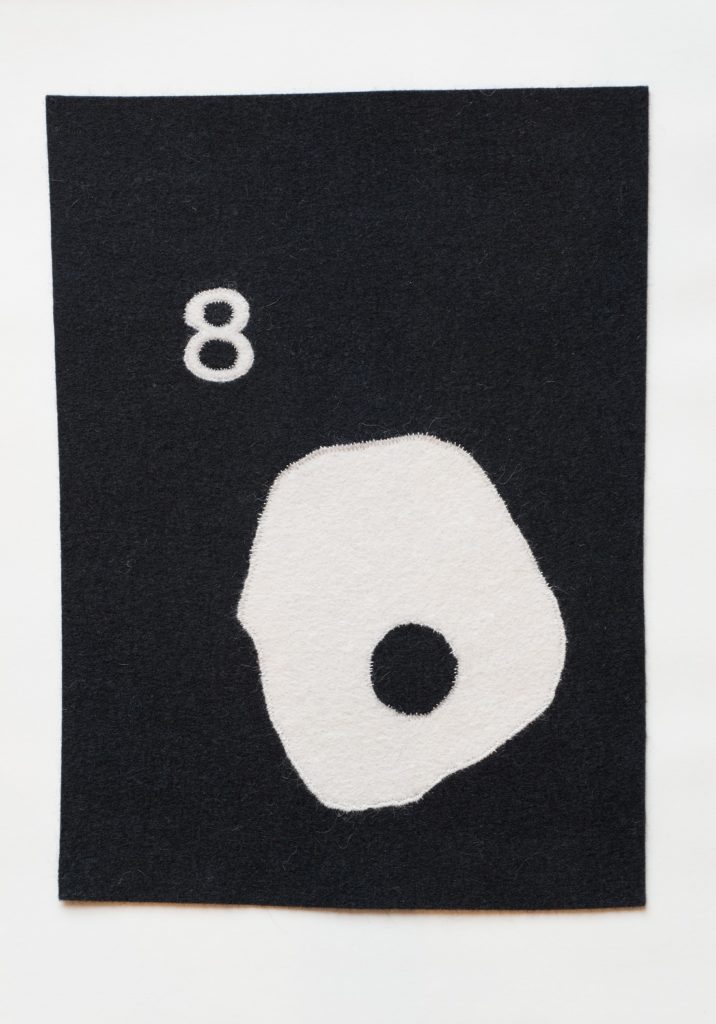 Vanessa Rolf: Absence of matter. Size 50 x 55cm. Detail 8, inlaid appliqué wool felt