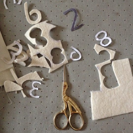 Vanessa Rolf: Cutting felt numbers