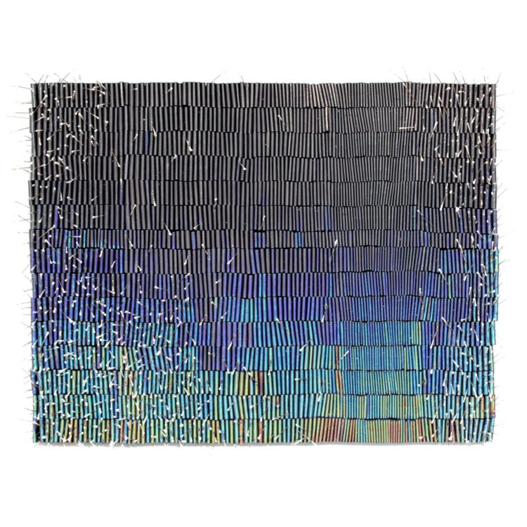 Rodrigo Franzão: Empty, 2019, 51,5 cm x 63,5 cm x 10 cm, Acrylic, galvanized pin on folded PVC fabric
