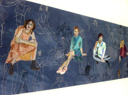 Monica Gallon: Women, 2015, 80 X 40, Vintage fabric, textile and silk thread. Appliqué