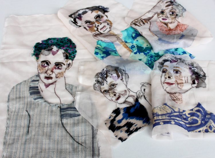 Monica Gallon: Work in progress (Detail), 2017, Fabric, textile, silk thread. Appliqué