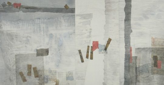 Peggy Brown: Alike But Not the Same III, 2015, 41 x 58, Silk, organza, paper, watercolour paint. Painted Collaged and quilted
