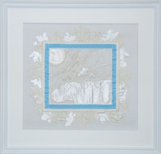 Bridget Steel-Jessop: Baby Sam, 2015, 30cm x 30cm, Applique and embroidery