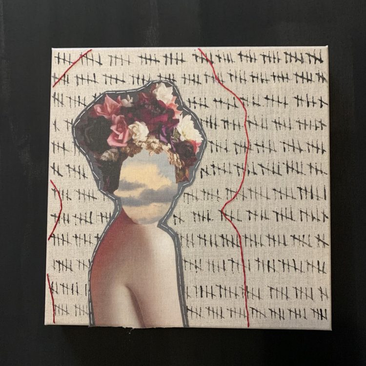Lin Belaunde Morla:: '+', 2019, 30 x 30 cm, mix media on canvas