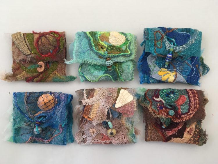 Julie B. Booth: Talisman Pouches, 2018, Mixed Media Fiber