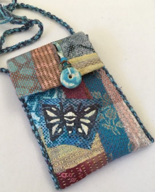 Julie B Booth, Butterfuly Boro Bag, 2020. Mixed media textile.