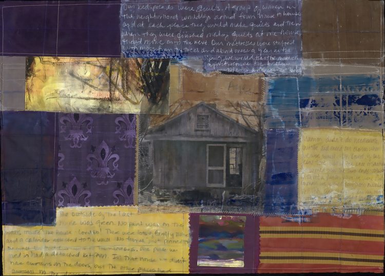Alisa Banks: Poule Aye, 2011, 16" x 22", Paint, fabric, thread, pigment print, ink, graphite
