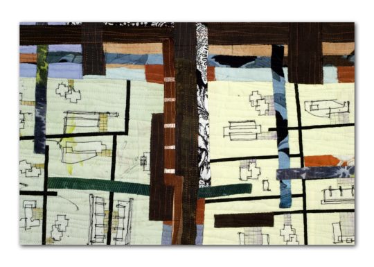 Valerie Goodwin: City Grid IV (Detail), 2007, 39" x 46", Hand applique, Piecing, painting, fusing