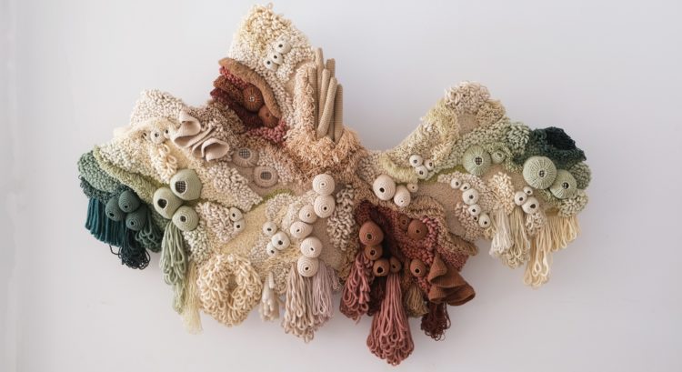 Vanessa Barragão, Geri Coral, 2020. Latch hook, crochet and carving. 100 per cent recycled wool.