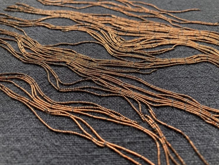 Hanny Newton: Initial Copper Embroideries (Detail), 2020