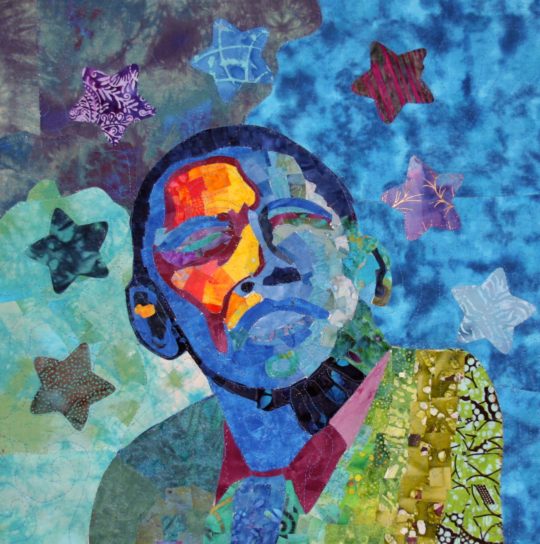 Valerie Deas: President Obama, Tiny mosaic batik squares