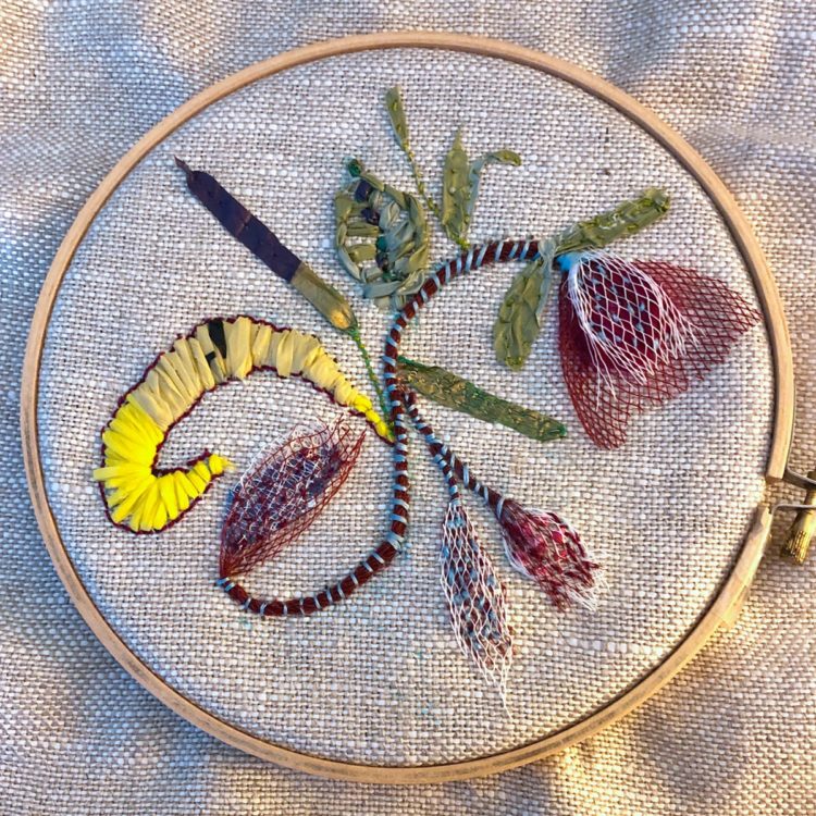 Becca Allen's piece in response to a Stitch Club workshop from Susie Vickery