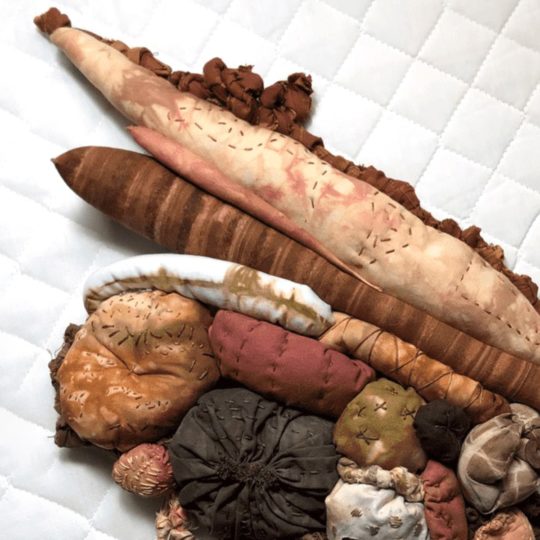 Textile art by Laura Otten in response to an online workshop with Clarissa Callesen