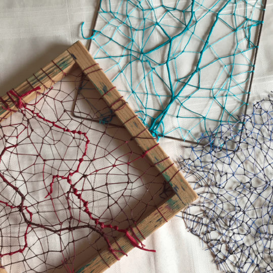 Textile art by Stitch Club member Jane Cook in response to a workshop with Jean Draper