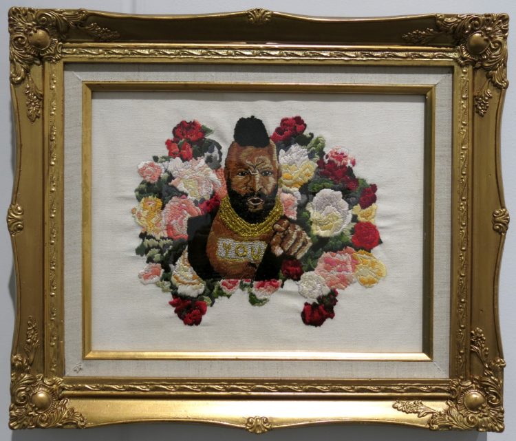Nicole OLoughlin, Mr T Loves YOU!, 2013. 50 x 42 cm. Hand embroidery on cotton.