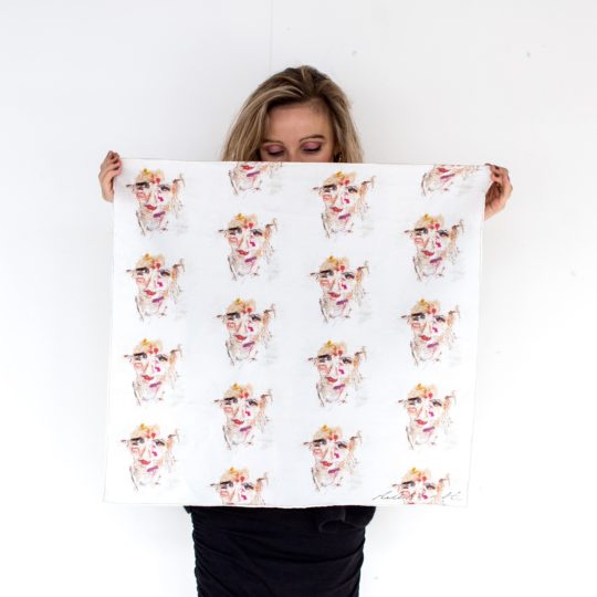 Ailish Henderson, Repeat pattern design printed on silk.