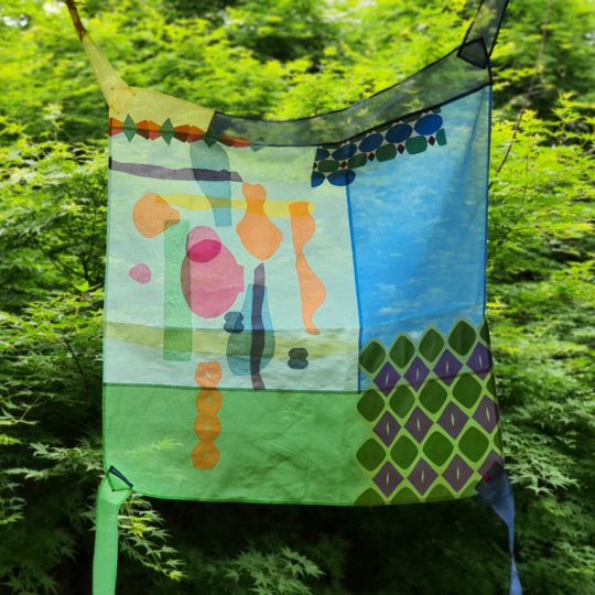 Maryse Allard, Spring in Seoul. 2020. 110cm x 110cm (43” x 43”). Bojagi. Organdy and cotton.