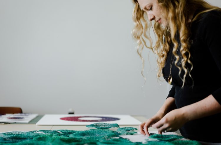 Meredith working in her studio. Photo: Gez Xavier Mansfield