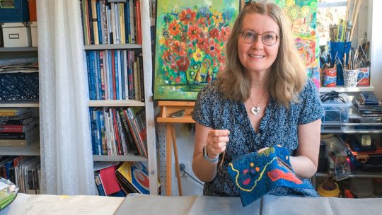 Heléne Forsberg in her studio in Stockholm, Sweden