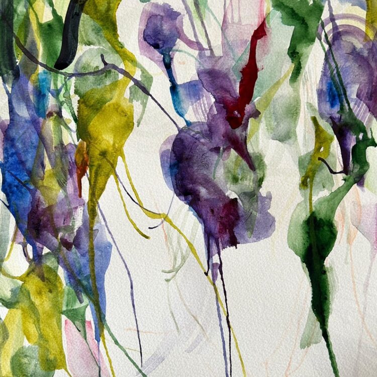 Elizabeth Griffiths, Wisteria, 2023. Watercolour. Paper, watercolour.