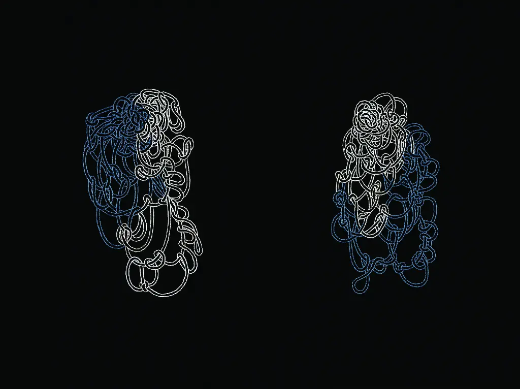 Anouk Desloges: Am I Yours You Are Mine, 2012, Hand stitched embroidery on acrylic and latex paint