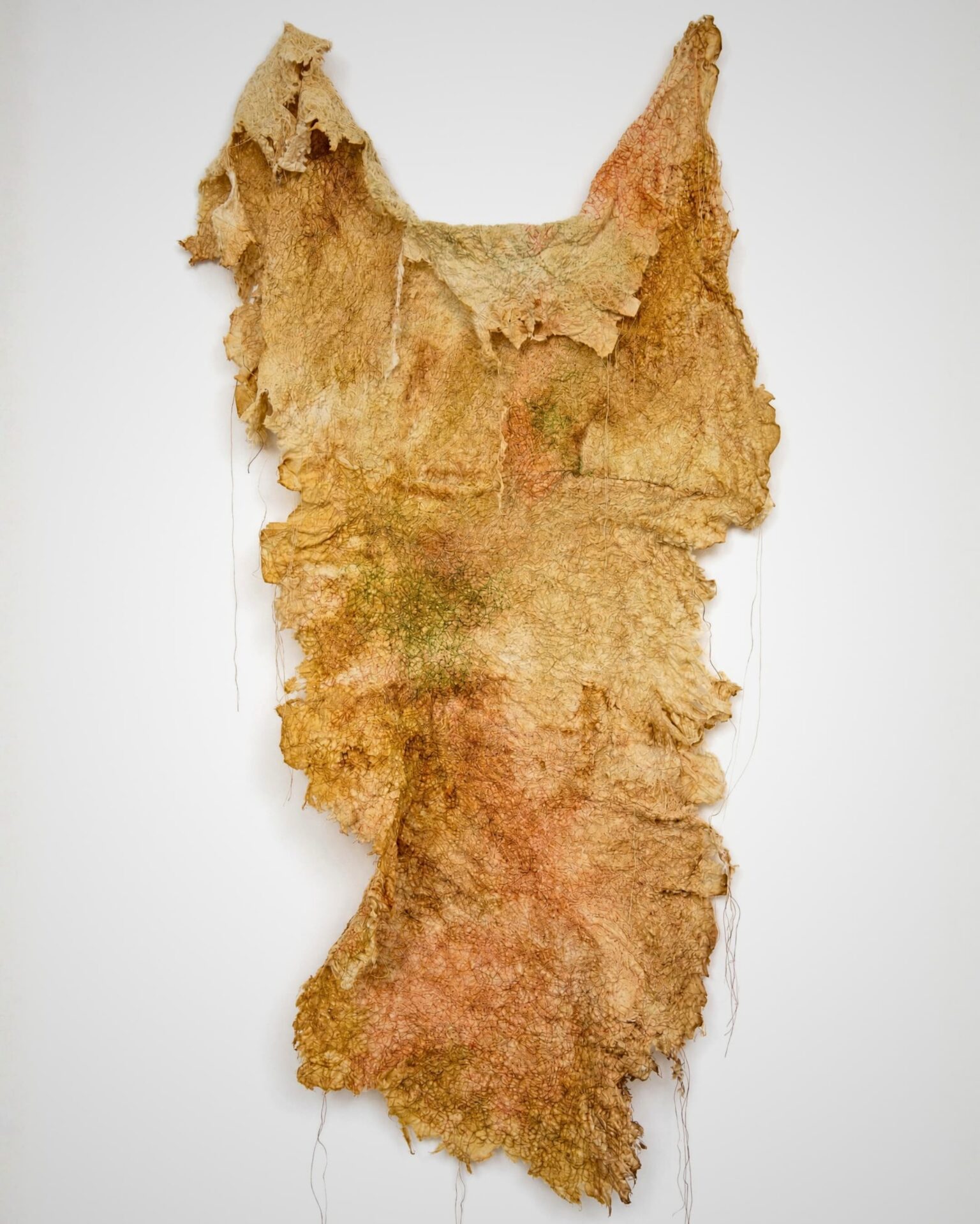 Textured artwork resembling organic material dress