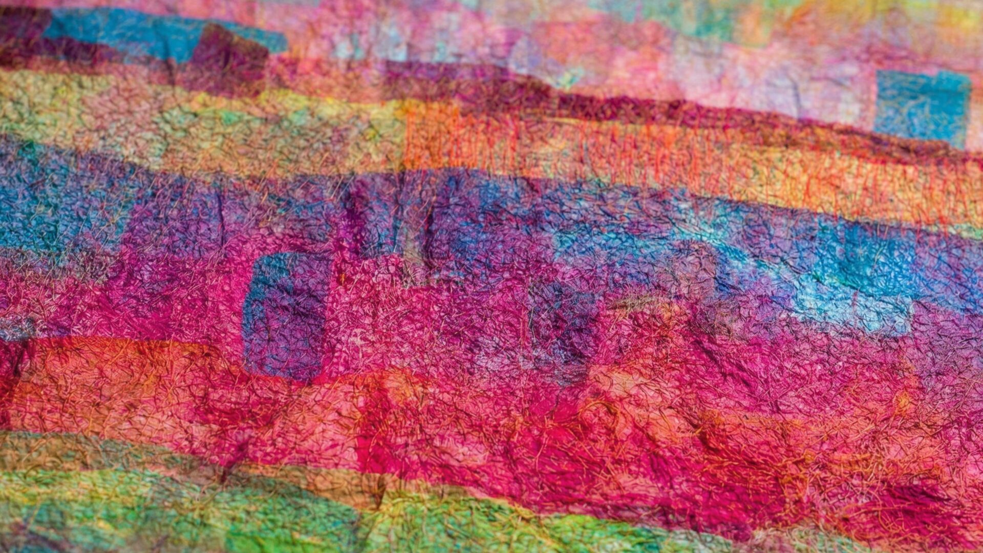Vibrant abstract textured colourful piece on paper