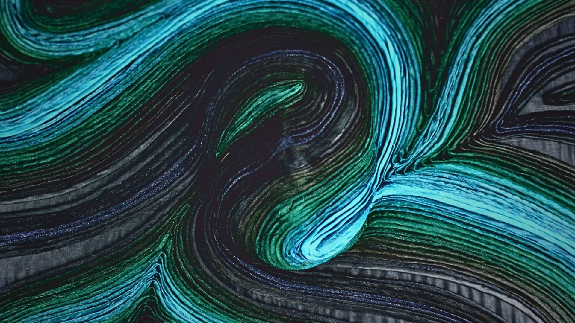 Textile artwork of the sea.