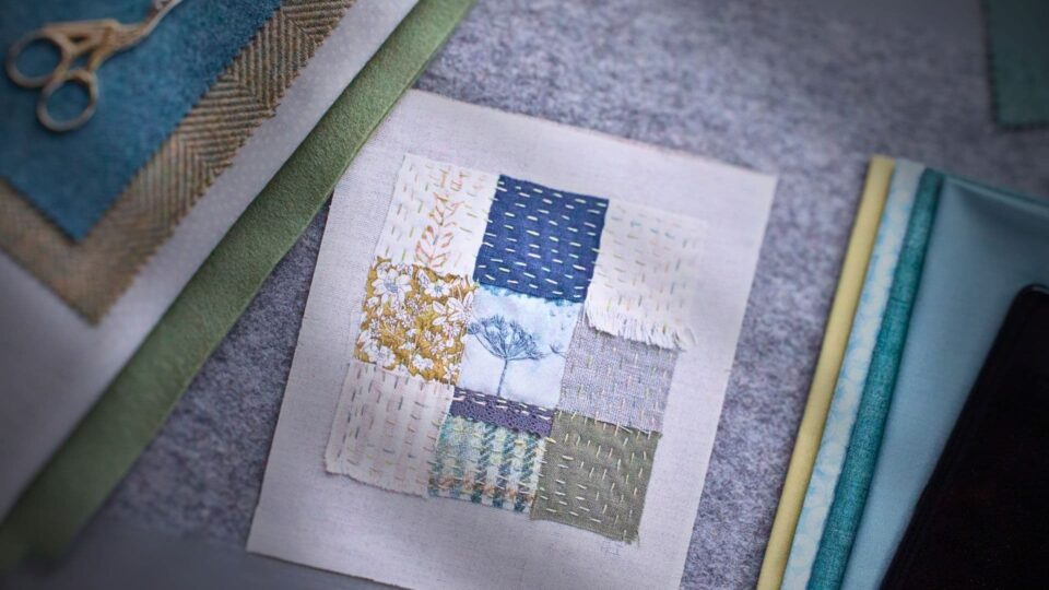 Artwork, smartphone and fabrics