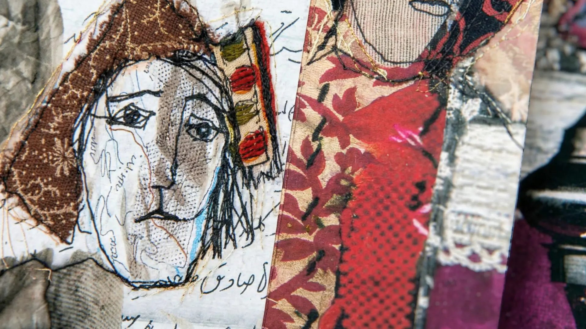 Artistic collage with expressive faces.