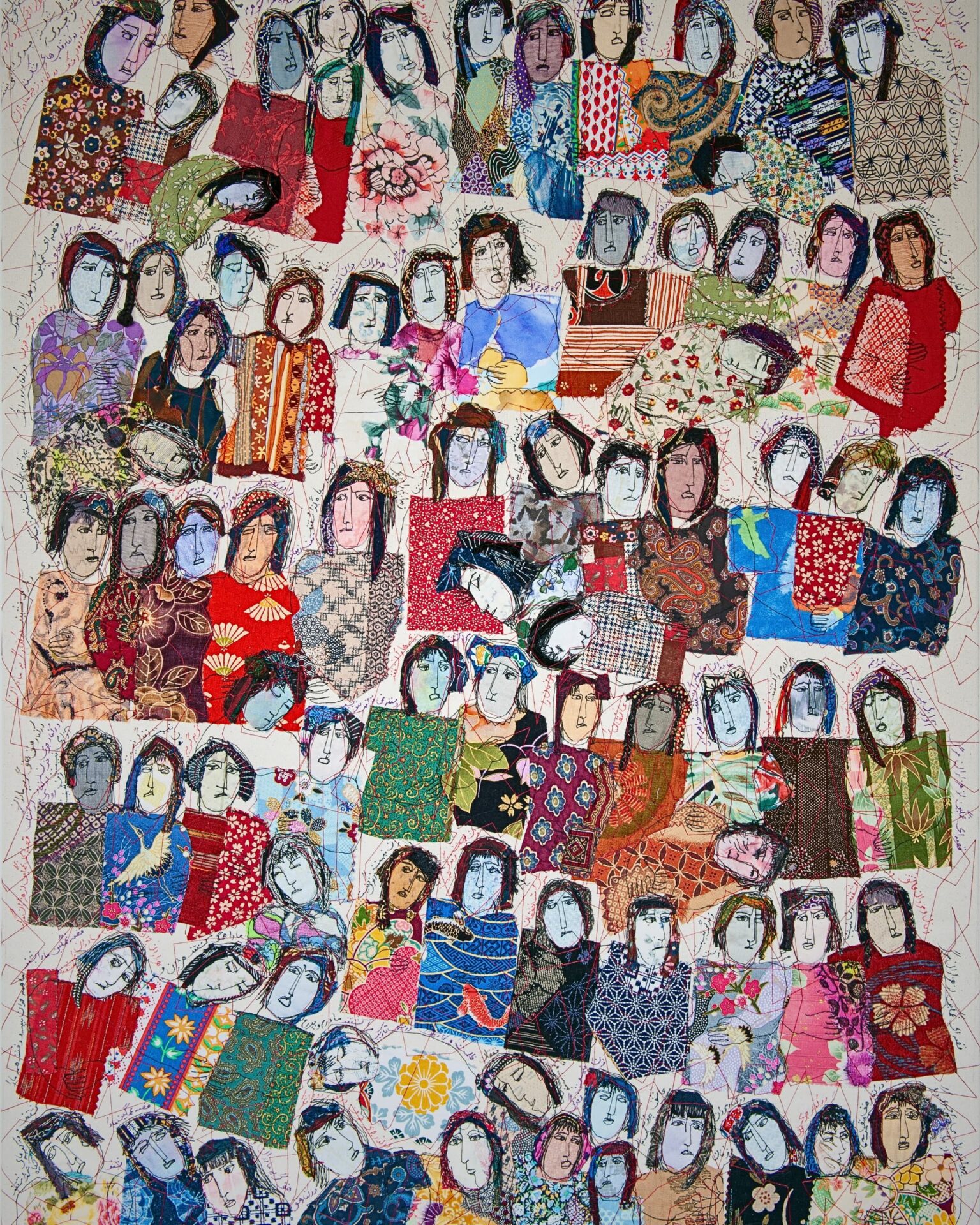 Colourful collage of diverse female portraits.