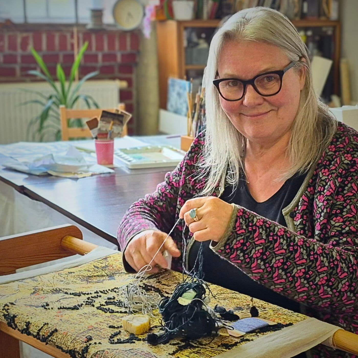 Britta Ankenbauer at work in her studio.