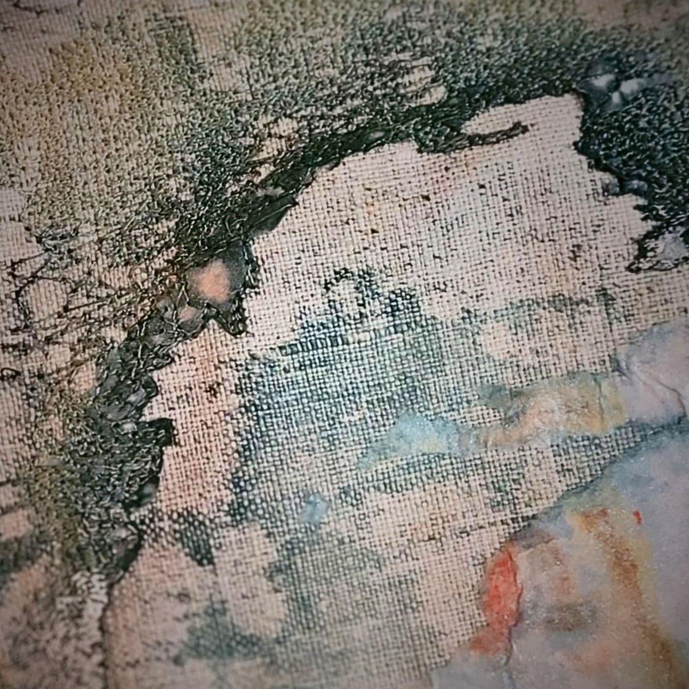 Textured abstract landscape artwork