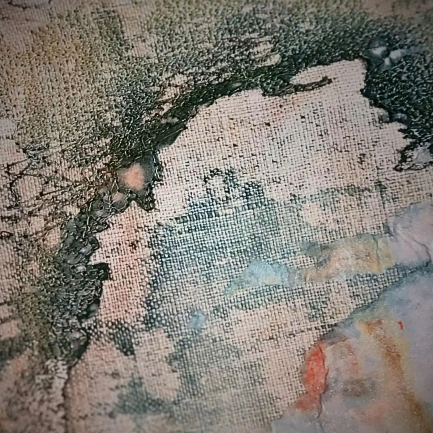 Textured abstract landscape artwork