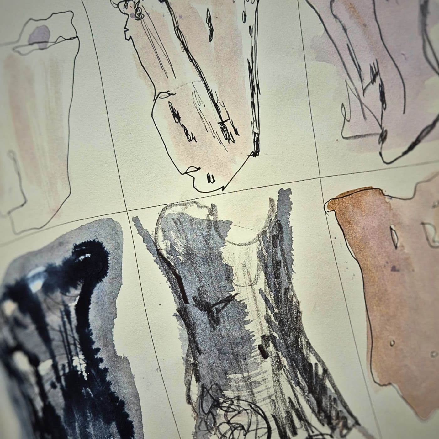 Sketchbook page pf artists work.