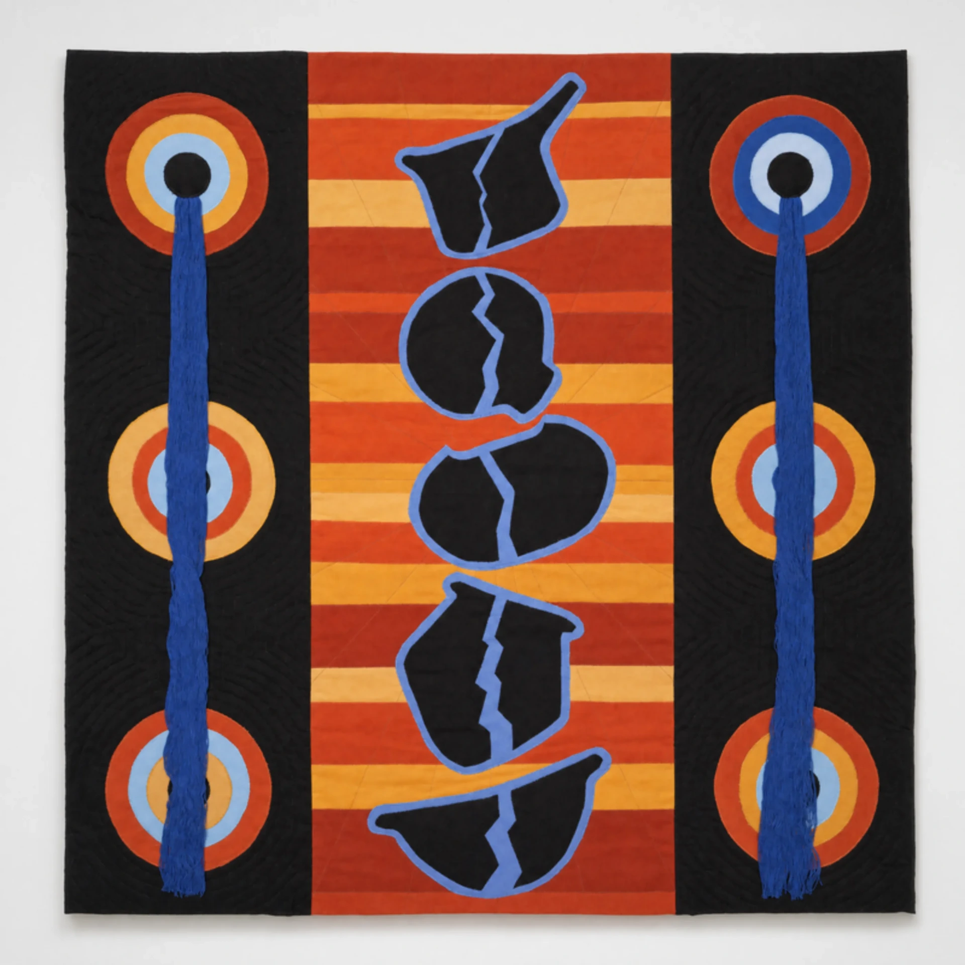 Colourful quilt with abstract patterns