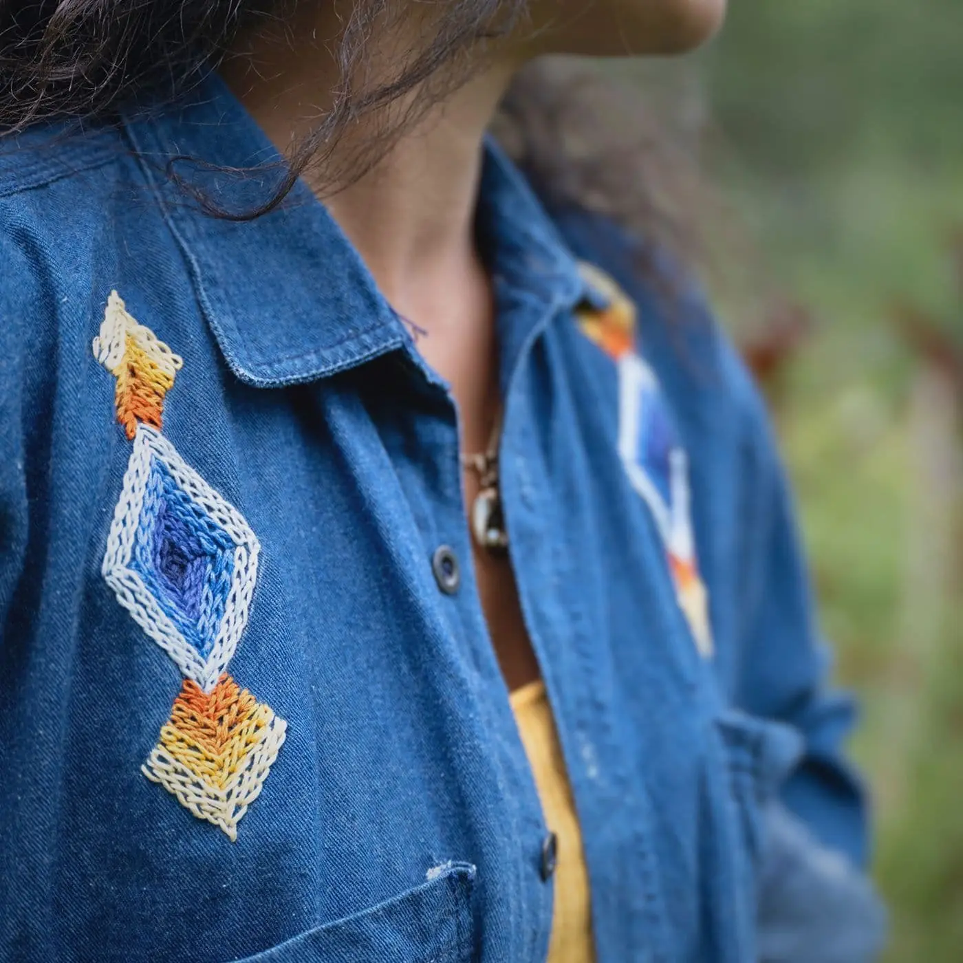 Denim jacket with embroidery