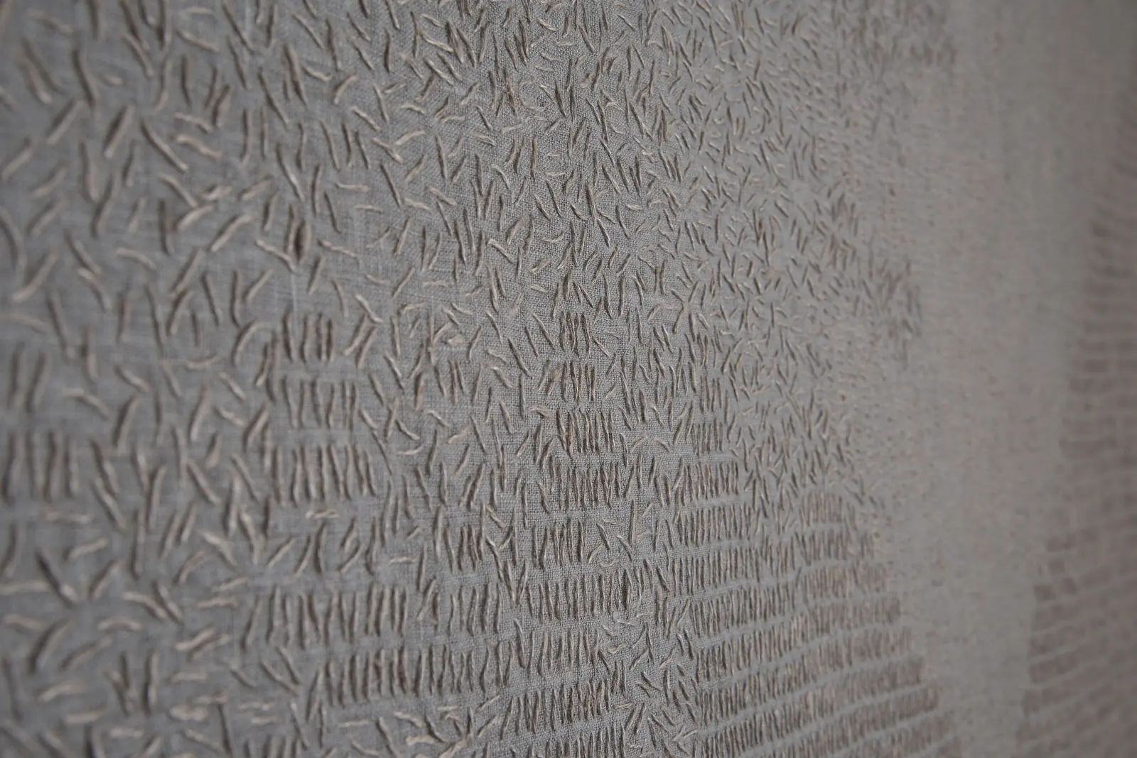 Claire Benn: 28 Days (Detail), 2013, Linen, hemp thread, hand stitch