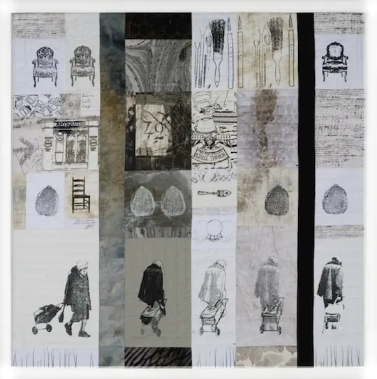 A piece by fiber artist and print specialist Linda Colsh