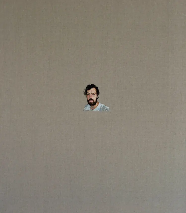 Daniel Kornrumpf, Brooklyn Bobby, 2007, 52" x 46", hand embroidered on linen