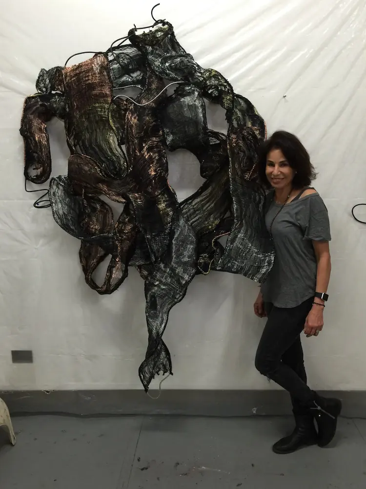 Elise Vazelakis, Woven Copper, Brass, Steel and tubing, 2015