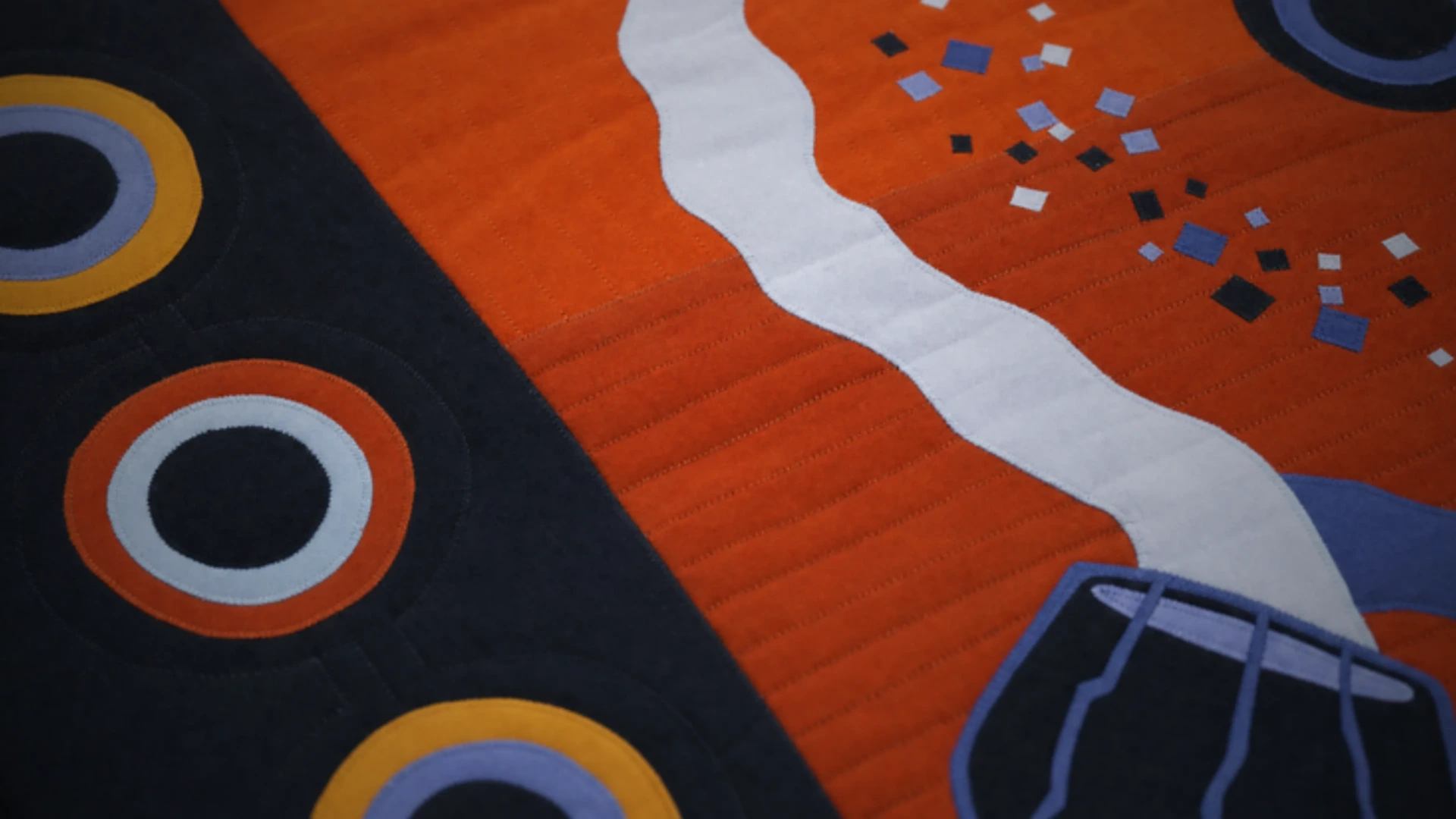 Colourful abstract textile design detail