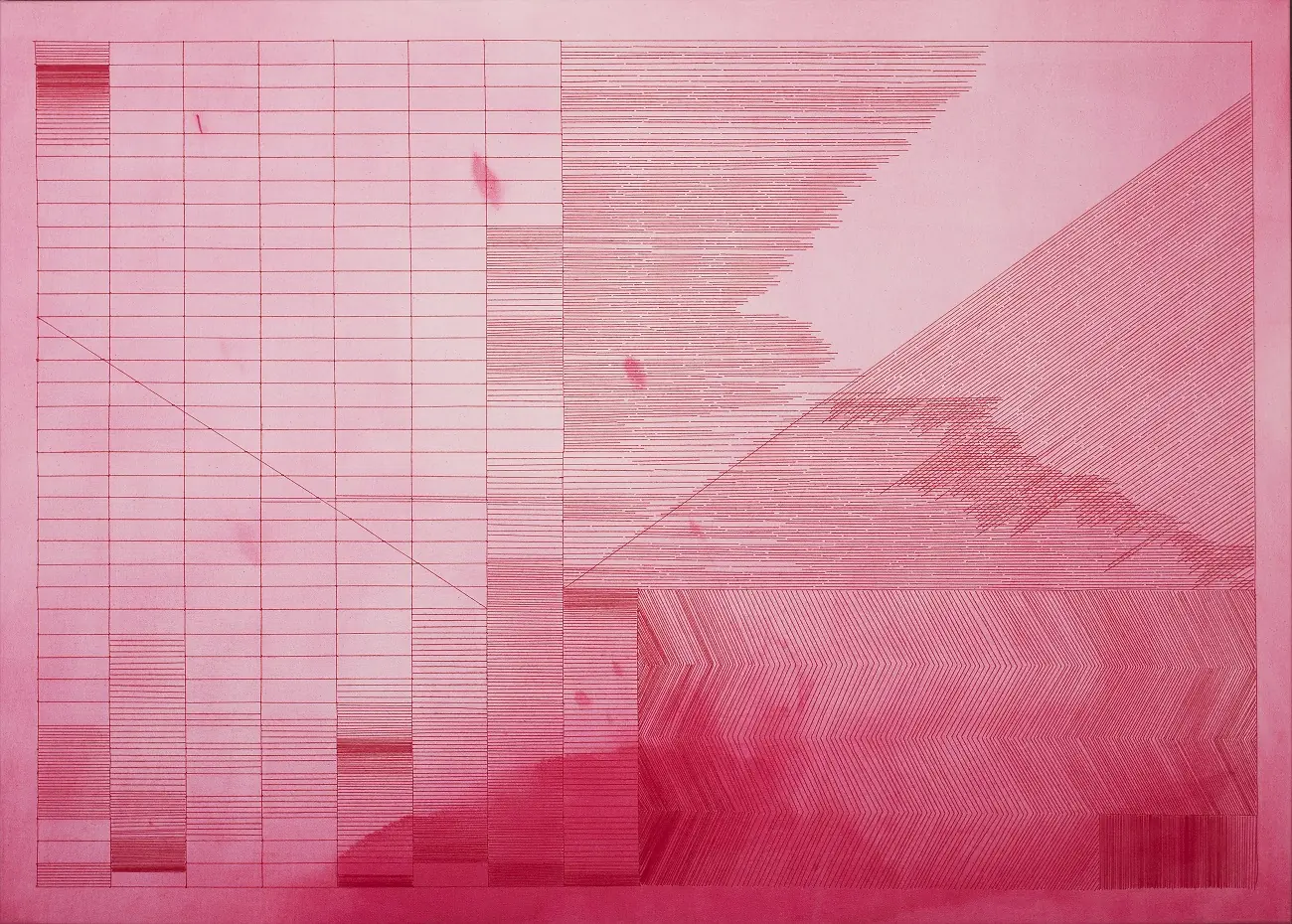 Inga Liksaite: Home #3, 2018, Acrylics and stitch on canvas