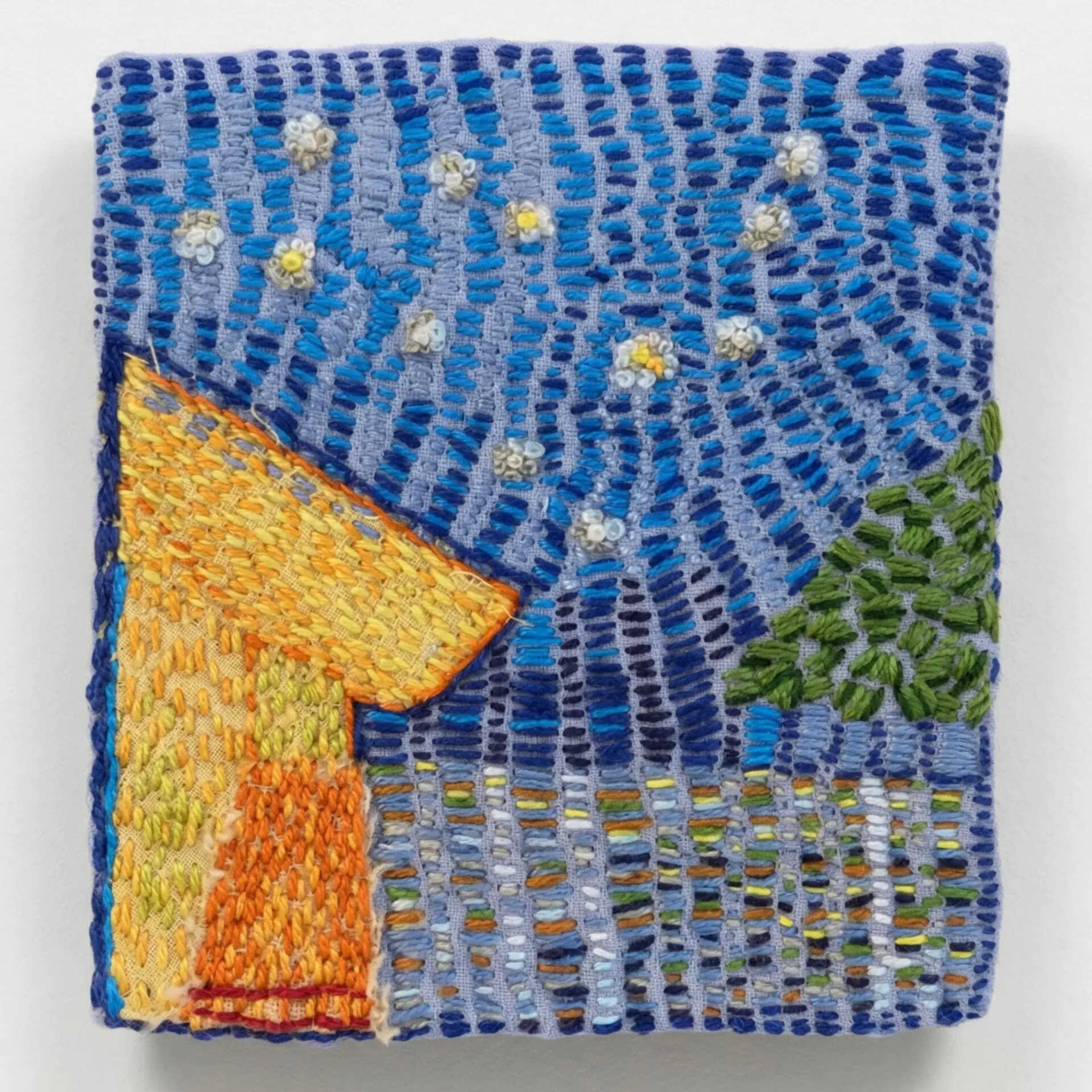 Colourful embroidered landscape