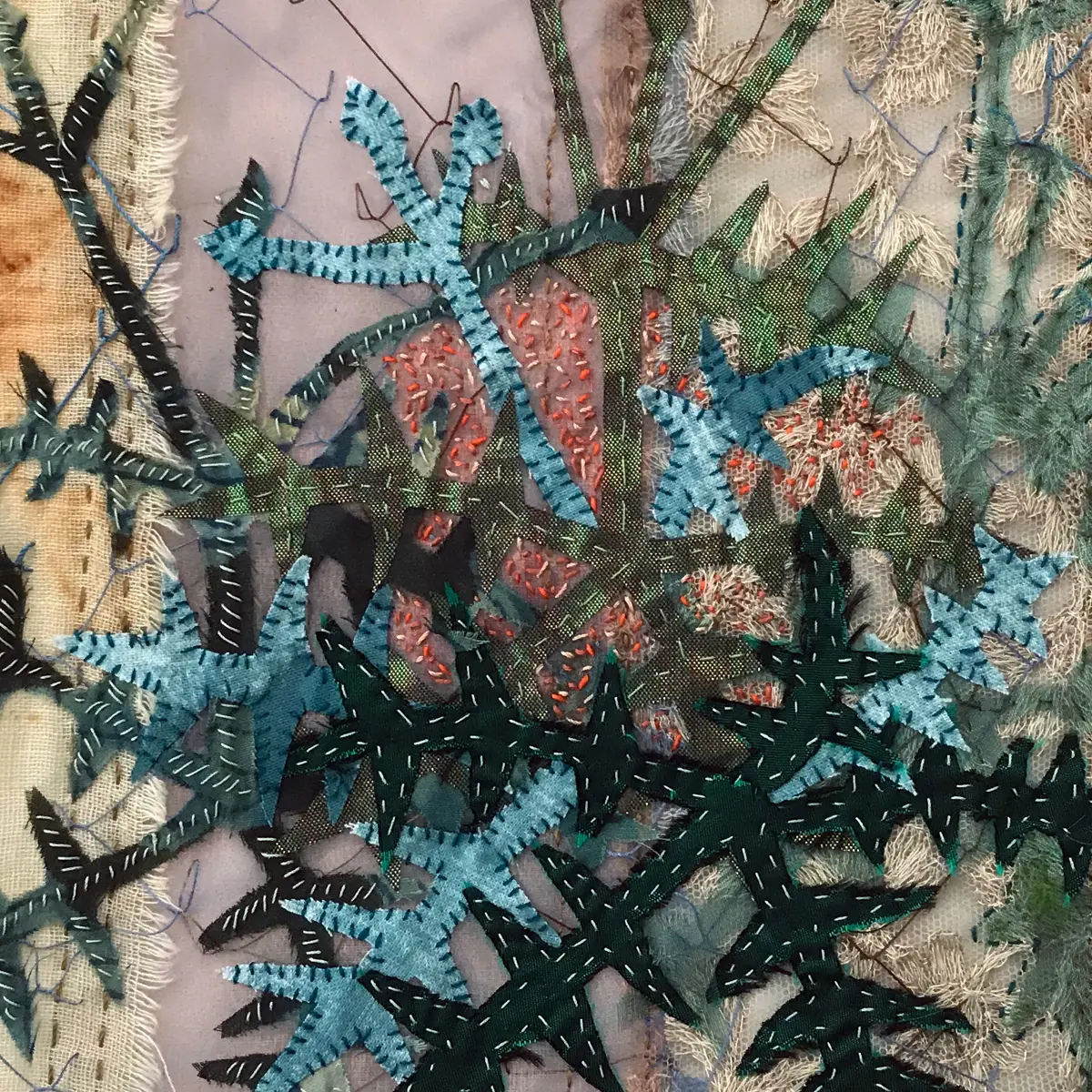 Work by Jane Cook in response to workshop with textile artist Vinny Stapley
